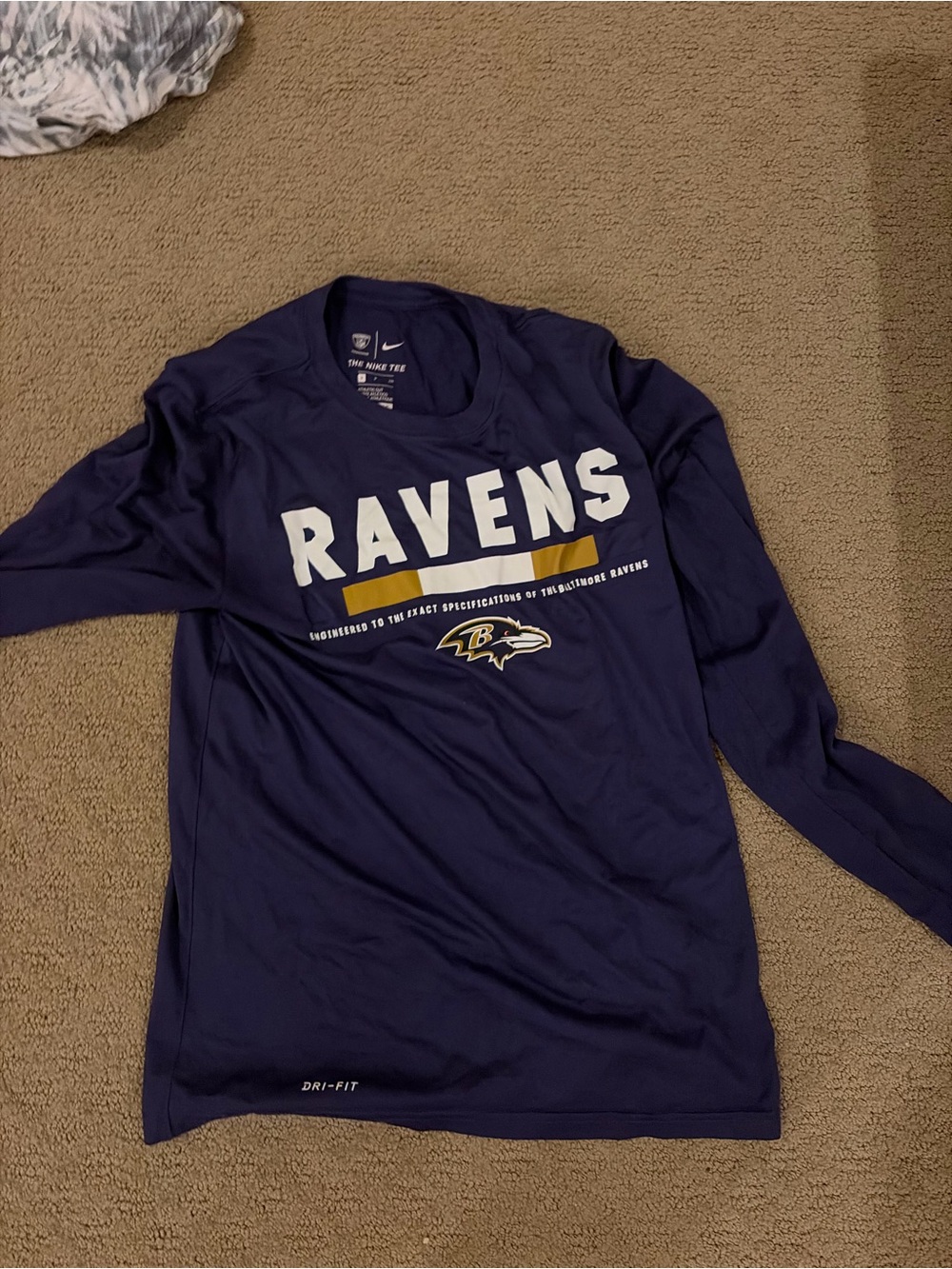 Nike Purple Baltimore Ravens Long-Sleeve Dri-FIT Team Shirt